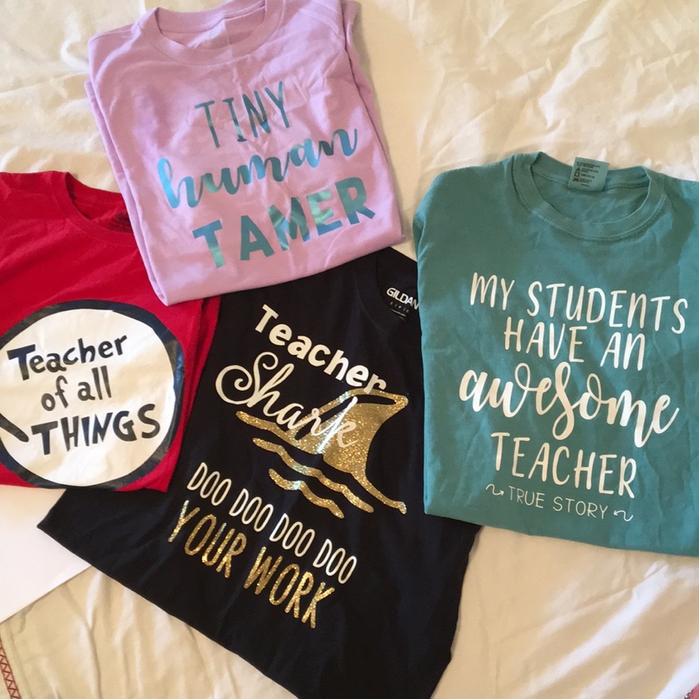 Lot of 5 “teacher” shirts